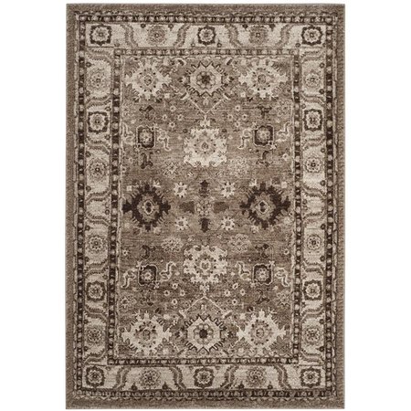 FLOWERS FIRST 5 ft. 3 in. x 7 ft. 6 in. Vintage Hamadan Power Loomed Area Rug, Taupe - Medium Rectangle FL1874495